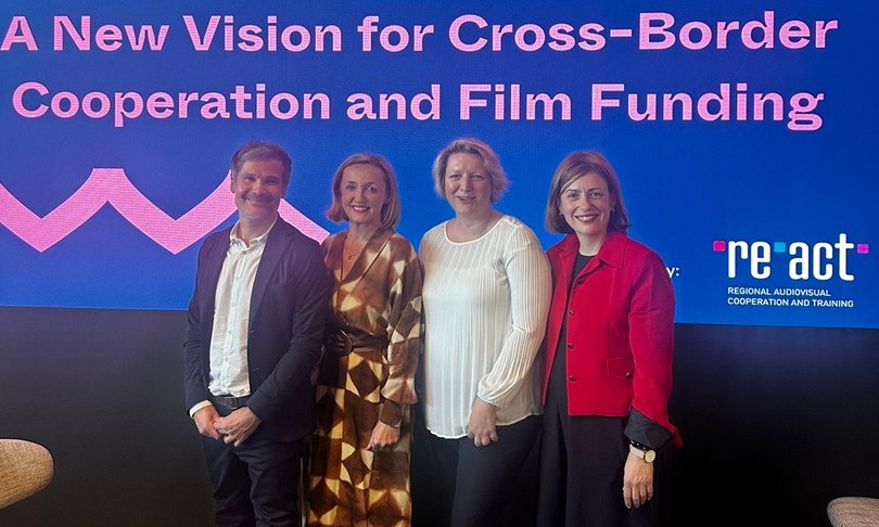 Alessandro Gropplero (managing director, Friuli Venezia-Giulia Audiovisual Fund), Nataša Bučar (managing director, Slovenian Film Centre), Maja Vukić (deputy chief executive officer, Croatian Audiovisual Centre) and Aleksandra Božović (managing director, 