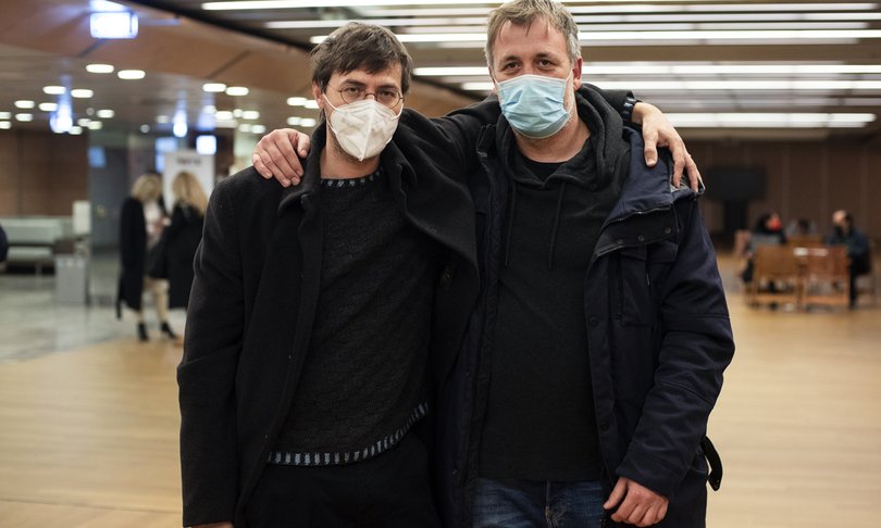 Darko Sinko (režiser) in Vlado Bulajić (producent) - Foto: Katja Goljat
