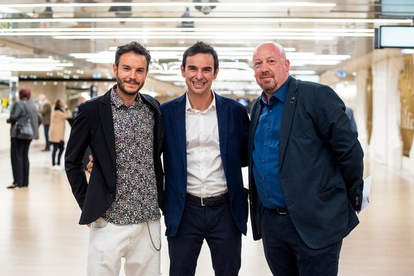 Francesco Borchi (igralec), Tommaso Santi (koscenarist) in Boštjan Ikovic (producent) - Foto: Katja Goljat