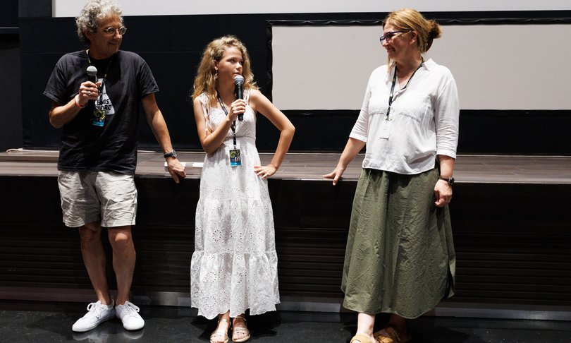 Radovan Mišić (producent) in Kiara Kenig (igralka) na festivalu v Pulju - Foto: Pulj festival